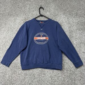 Vintage 90s Clemson Tigers Sweatshirt Men's Medium‎ Blue Crew Neck Pullover Nike